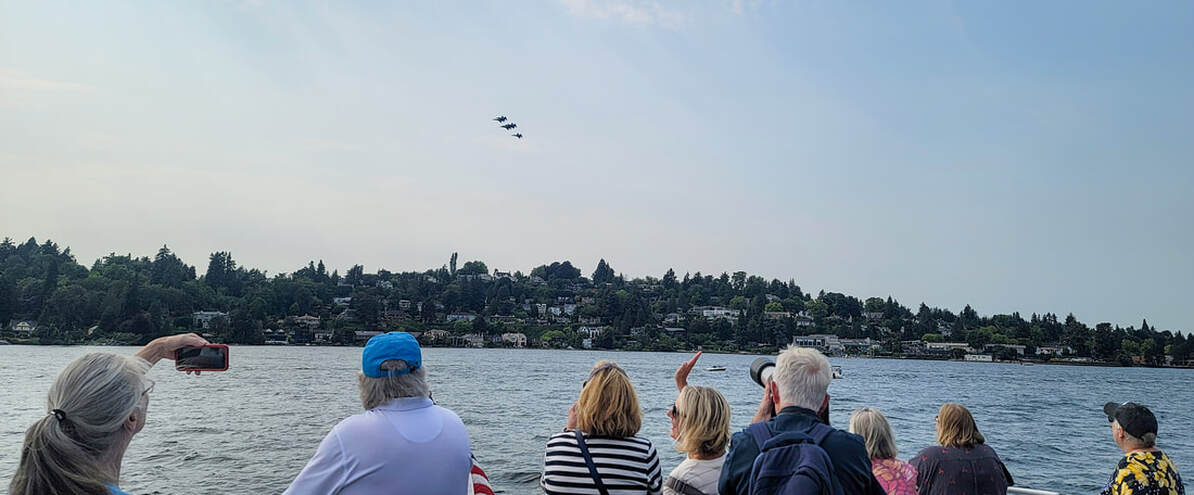 watching the Blue Angels perform from our cruise on Lake Washington